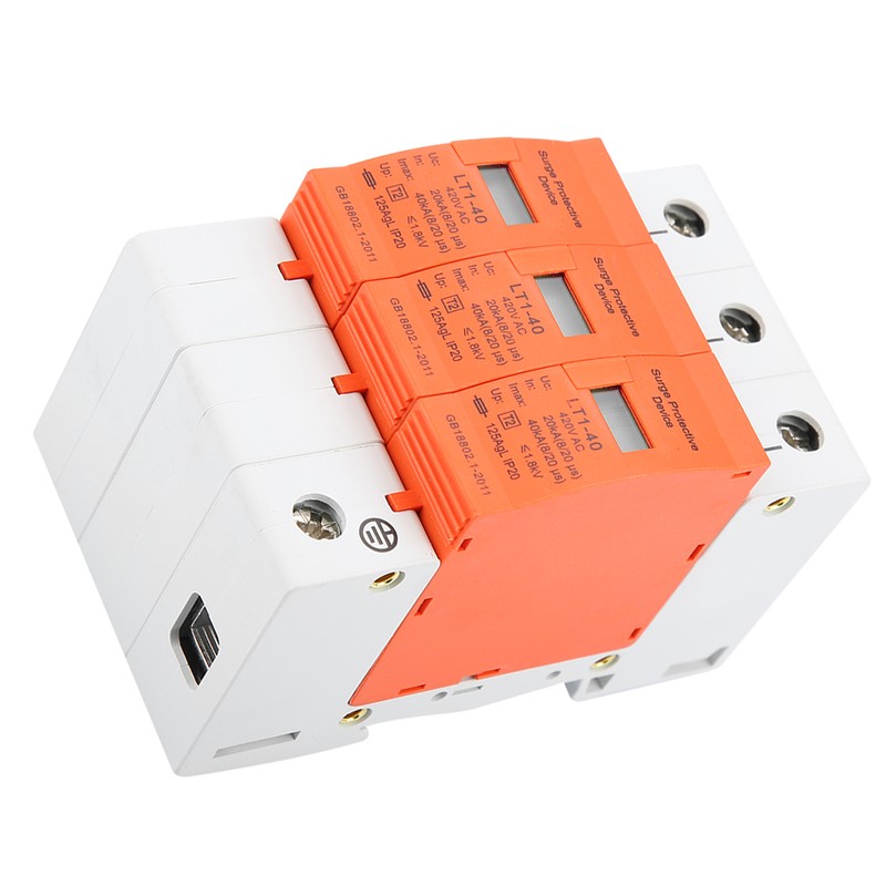 3P 20kA-40kA 420vAC House Surge Protective Low voltage Arrester Device