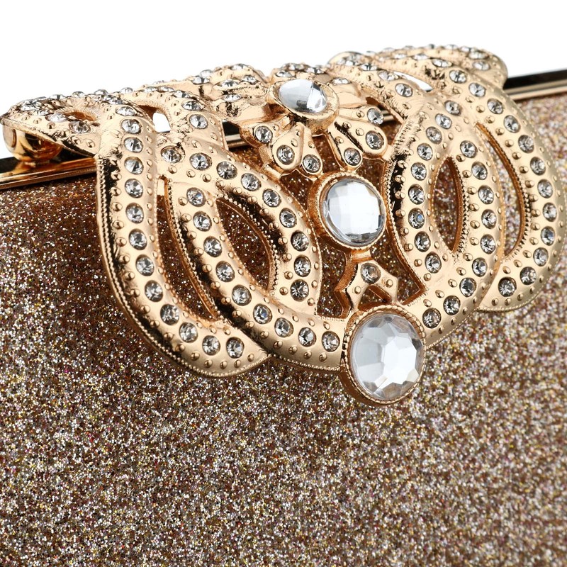 EROUGE Leather Sparkling Evening Clutch Purse Women Designer Handbag for