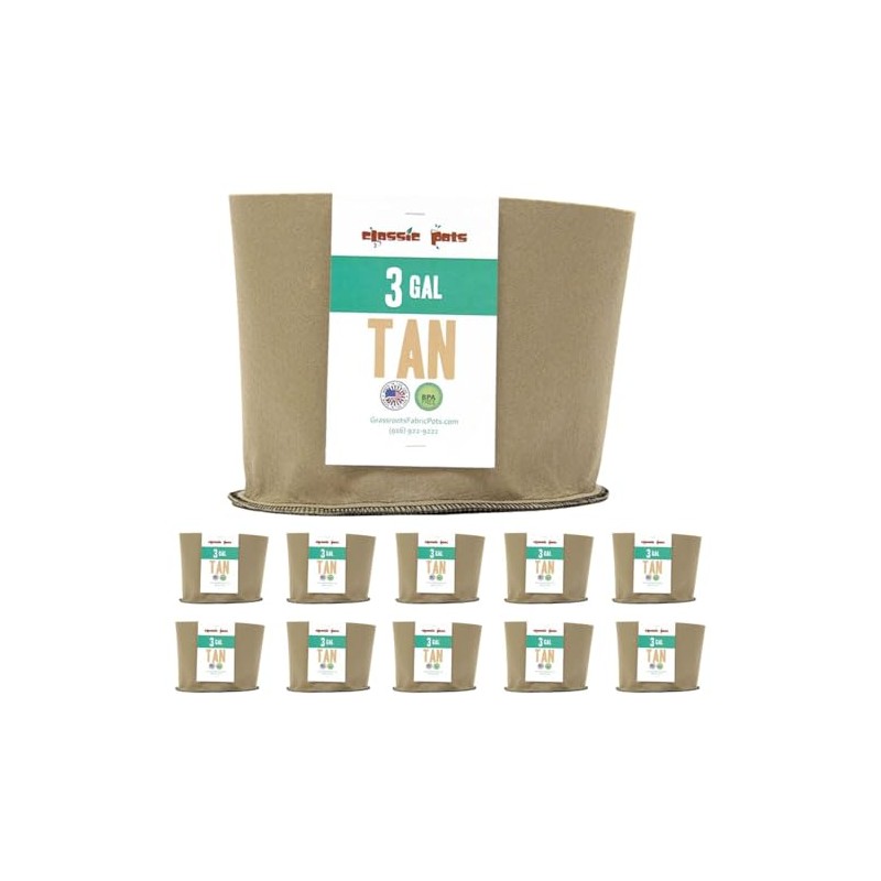 Sustainable Village Grassroots Classic Fabric Pots (10, 3 Gallon)