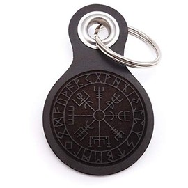 Samunshi® Leather Keyring with Engraving with Various Motifs Gifts Made in Germany 38 Colours 8 x 4.8 cm, Dark Brown/Engraved, Classic