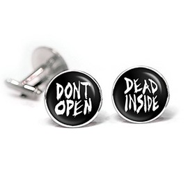 SharedImagination Don't Open Dead Inside Cufflinks, Walking Dead Tie Clip, Zombie Cuff Links, Z Nation Jewelry, Wedding Gifts, Groomsmen