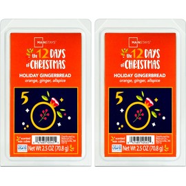 Mainstays 12 Days of Christmas Scented Wax Cubes 2.5oz 2-Pack (Day 5 Holiday Gingerbread)
