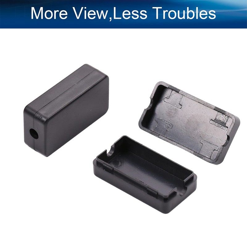 Heyiarbeit 10Pcs 1.89"x1.02"x0.61" ABS Black Dustproof Electronic Junction Box Enclosure