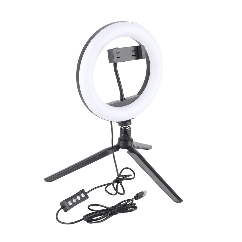 UN‑206 3‑Color 20cm Ring Light LED Tripod Stand Arc Fill