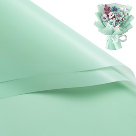 WRAPAHOLIC 20 Sheets Flower Wrapping Paper - 22.4 x 22.4 inch Pure Mint Water-Resistant Floral Bouquet Wrapping Paper, Florist Supplies Packaging Paper for Wedding Birthday Gift DIY