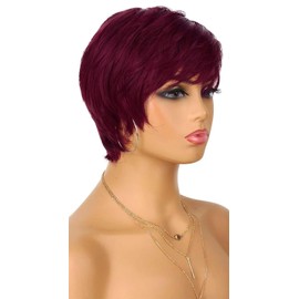 Luxclipse Glueless Pixie Cut Wigs Human Hair - 13x4 HD Transparent Lace, Pre-Plucked, 180% Density, Breathable, Tangle-Free Real Hair