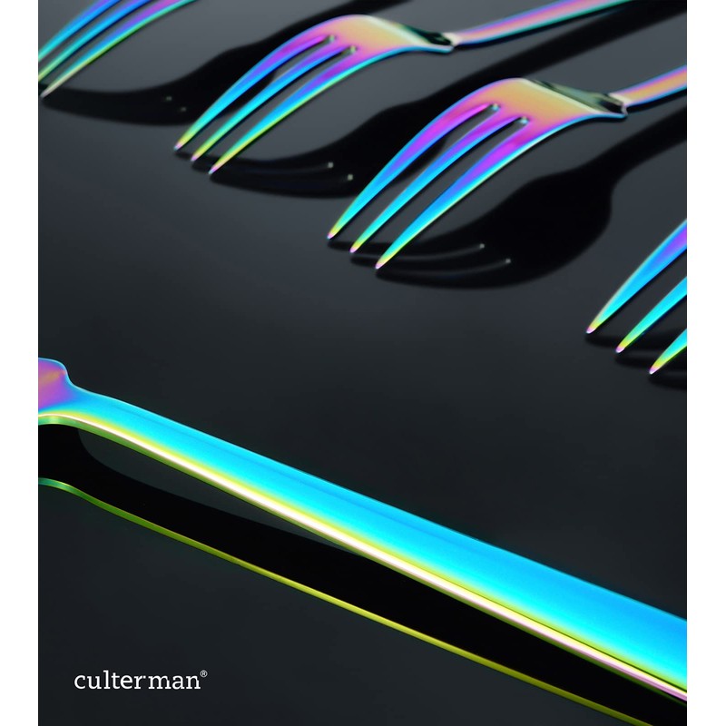 Dinner Fork sets,Rainbow Fork set 6-piece Stainless Steel Color Dessert