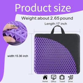 Cojín de Gel Multifuncional,Doble Espesado, cojin Silla de Apoyo Transpirable para aliviar el Dolor de ciática y coxis, cojín de Gel para Coche, hogar, Oficina