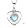 Moonstone Urn Necklaces for Ashes 925 Sterling Silver Heart Moonstone