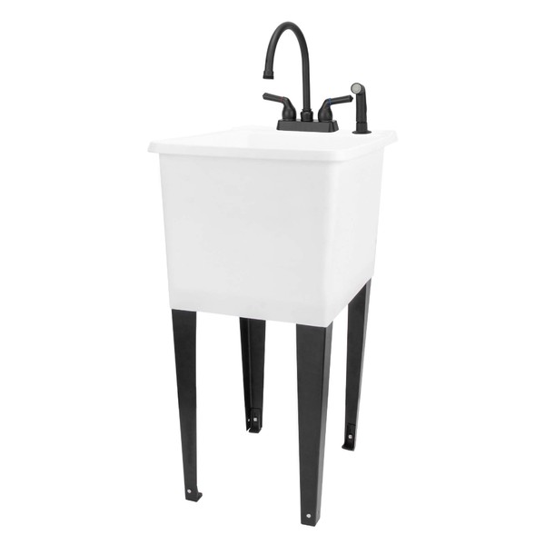 White Space Saver Utility Sink by JS Jackson Supplies, Freestanding