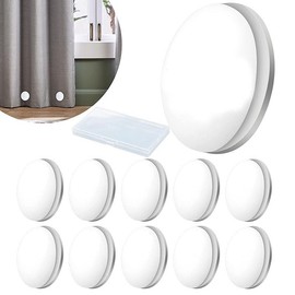 THJOPOKEEL 12Pcs Magnetic Shower Curtain Weights Shower Curtain Magnets Reusable Magnetic Shower Liner Weights Heavy-Duty Magnetic for Bathroom Curtain Outdoor Flag Tablecloths Waterproof White