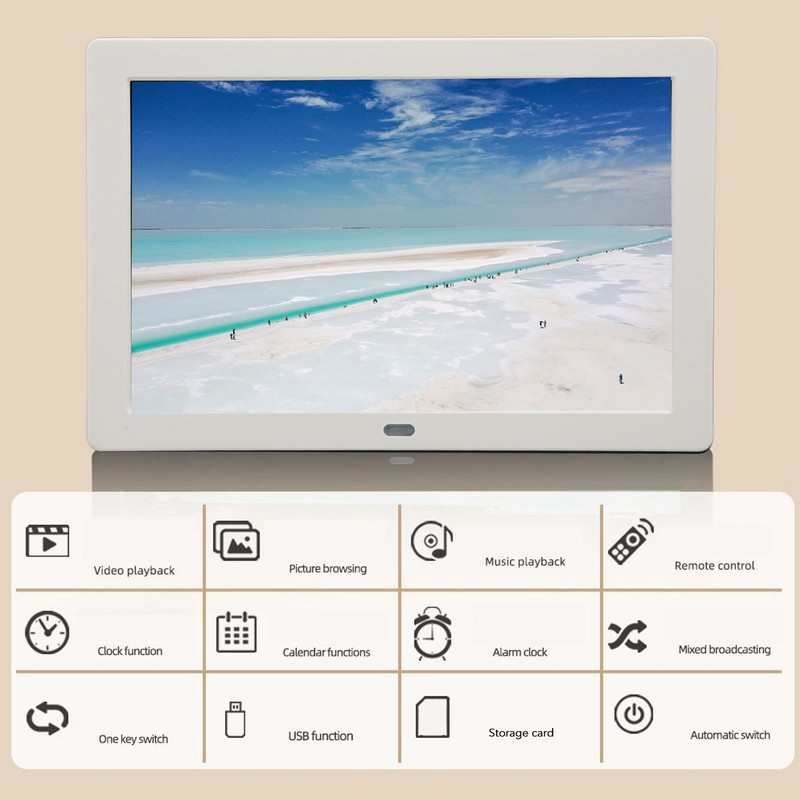 10 Inch Digital Photo Frame 1280x800 HD IPS Display Support