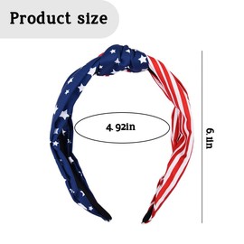 Patriotic Knotted Headband Hair Band for Women Girls Fourth of July Top Knot Headband Independence Day Head Band for Kids Independence Day Hair Accessories for Girls Women American Flag Hairband Kids