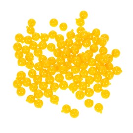 100pcs Yellow TPR Semi-Floating Fishing Lures with Corn Scent, 0.8cm/1cm Soft Bait for Effective Attraction