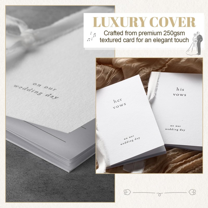 Engrowtic 2 Set Wedding Vow Books Her His Vows Elegant