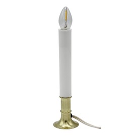 Creative Hobbies Electric Window Candle Lamp with LED Bulb, On/Off Switch, Brass Plated Base, Ready to Use! | 6 Pack