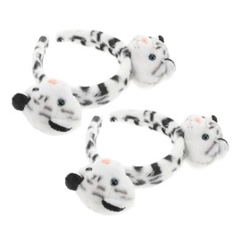 TOVINANNA 2pcs Plush Tiger Ear Headband for Cute Faux Fur Hair Accessory Fit for All Hair Types Unique Tiger Design for Cosplay and Decorative Use
