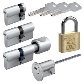 BASI BM Lock Cylinder, Keyed Alike and Freely Combinable, Many Lengths Available, Reversible Key, Profile Cylinder for Home and Home, Double Cylinder N+G A: 30 mm, W: 30 mm