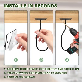 Ticway Banana Hanger Hook – Space Saving Banana Holder Hanger to Keep Bananas Fresh, Self Adhesive and Screw Banana Hook 1Pack Black