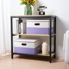 PRANDOM Large Foldable Storage Bins with Lids [3-Pack] linen Fabric