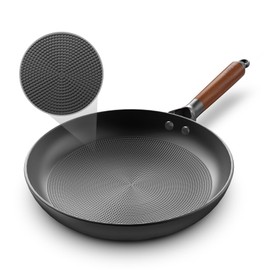 LAMFO Nonstick Frying Pan Skillet,10" Inch Non Stick Frying Pans Cast Iron Skillets With Woden Handle Cookware,Oven Dishwasher Safe,Kitchen Gadgets Fathers Mothers Day Gifts