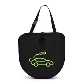 XhuangTech EV Charging Cable Storage Bag, Heavy Duty Waterproof Portable Protector Case with Carry Handle Zip, Hook Up Cable Tidy Reel Organiser Holder (for 32-39ft Cables)