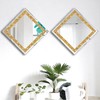 ZOLAPI 2PCS Crystal Rhinestone Diamond Wall Mirror.Brilliant Hand-Spliced Glass Mirror.Gold