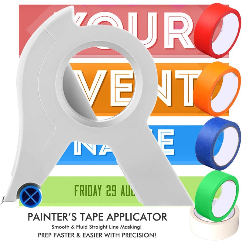 Masking Tape Applicator Tool with 5 Rolls Green Tape, Efficient