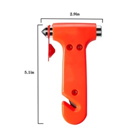 HLCM Car Safety Hammer - Emergency Escape Tool - Metal Window Breaker Multi-Purpose Tool to Help in an Emergency (2, Orange red)