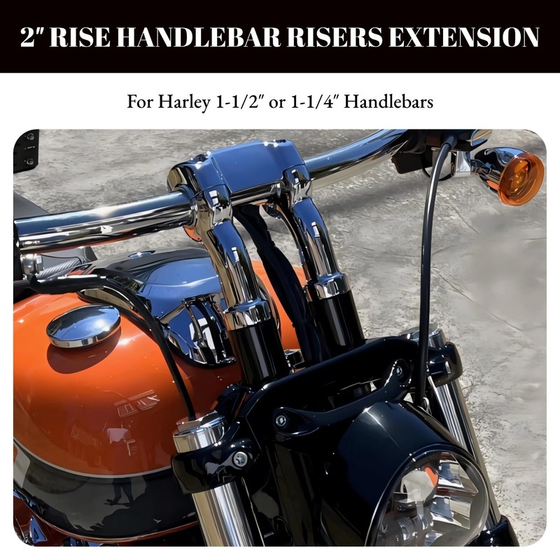 AC-MTORC 2 Inch Rise Handlebar Risers Extension for Harley 1-1/2