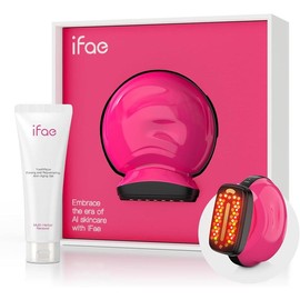 Microcurrent Facial Device Face Lift: iFae 3 in 1 Light Therapy for Face, Portable Face Lift Device for 90 Seconds Lifting, Tightening, Skin Rejuvenation Anti-Aging Wrinkle Skin Salon at Home (Pink) - Color: Pink