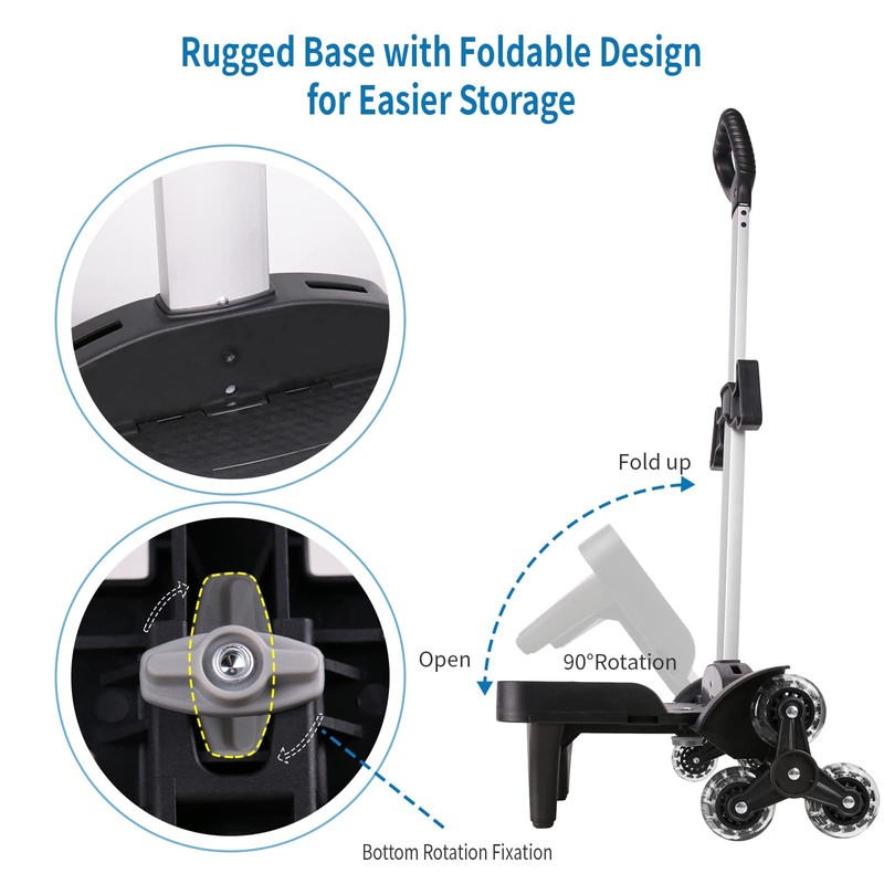 Backpack Trolley, Wheeled Cart Aluminum Alloy, Folding Trolley Cart for