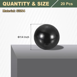 sourcing map 6mm Ceramic Bearing Balls, 20 Pcs Si3N4 Silicon Nitride Ball G10 Precision Balls for Aerospace Automotive Robotics, Black