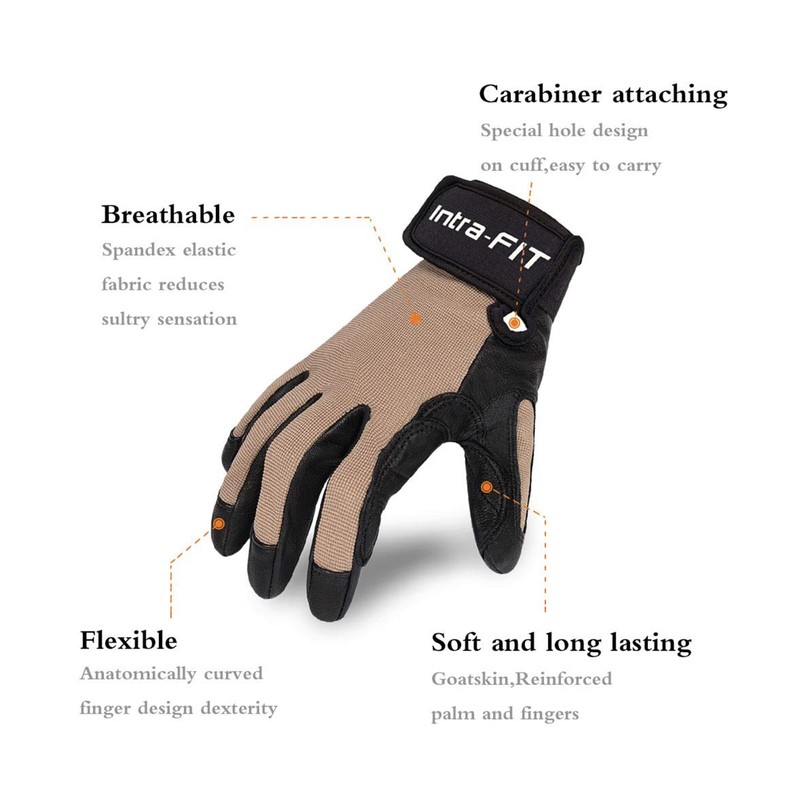 Intra-FIT Climbing Gloves Rope Gloves,Perfect for Rappelling, Rescue, Rock/Tree/Wall/Mountain Climbing,