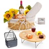 Filano Picnic Basket for 2 with Table and Blanket, Collapsible