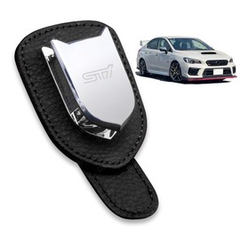 (STI) Eyeglass Holder, Compatible with All Series, Including STI Sunglass Holder, Eyeglass Holder, Leather Material, Car Storage, Sun Visor, Car Accessories, Safe Driving, Easy Installation, Black