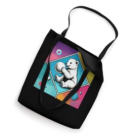 Winter Silhouette Colorful Wildlife Snow Ball Polar Bear Tote Bag
