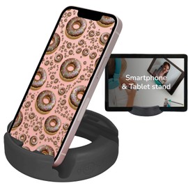 GoDonut – Phone Stand Original – Cell Phone Holder + Tablet Stand Desk Organizer – Compatible with Tablet, iPhone 17 16 15 14 Pro Max, Android & Most Smartphones - Black