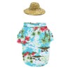 POPETPOP Hawaiian Dog Shirt with Straw Hat : Dog Summer