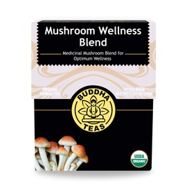 Buddha Teas Organic Mushroom Wellness Blend - OU Kosher, USDA Organic, CCOF Organic, 18 Bleach-Free Tea Bags