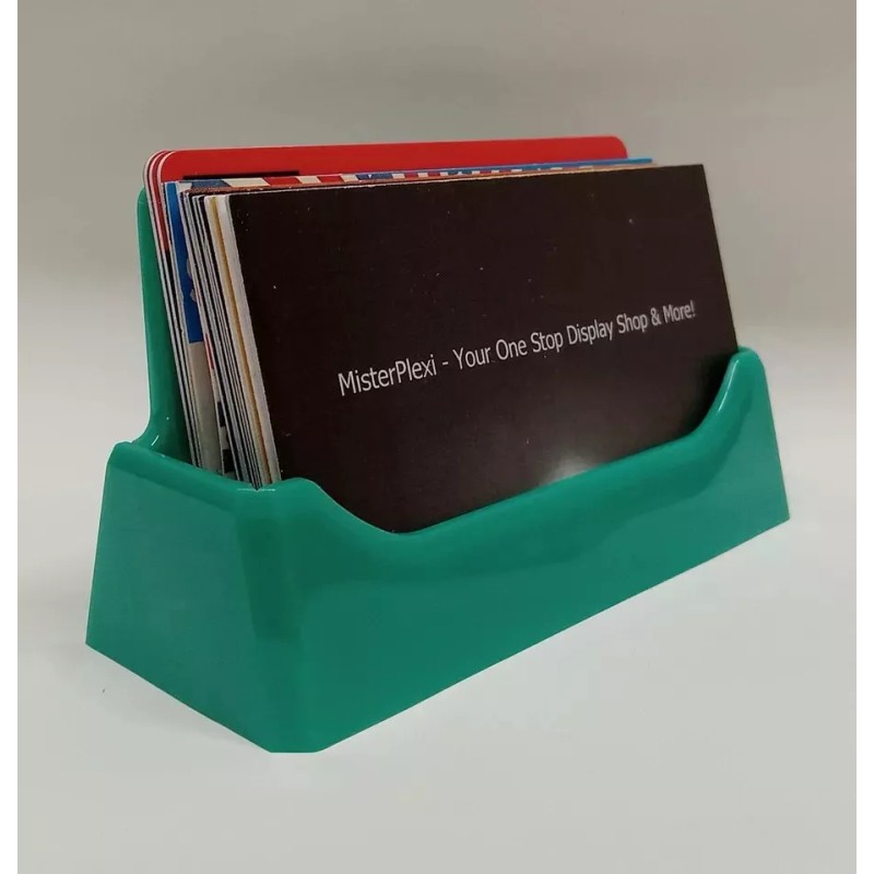 MisterPlexi 2 Pack Acrylic Business Card Holder - Teal/Green (Styrene)
