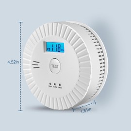 3 Packs Smoke and Carbon Monoxide Detector Powered by Battery,Portable Smoke Detector Carbon Monoxide Detector Combo with Large LCD Display, Fire Alarm Smoke Detector for Home,Kitchen