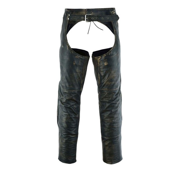 Premium Cowhide Leather Chaps for Motorcycle Men's Biker Riding Cowboy