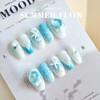 Summer flow.Lump wave sea beach unique emotional nail - long