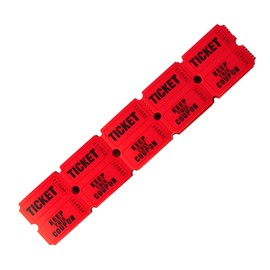 Red Raffle Tickets - 50/50 Double Tickets Suitable for Classroom Company Reward or Carnival Concert Entry Events Parties Fundraisers Prizes 200 Pieces