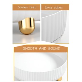 YTNCO Kitchen Organiser Lazy Susan Turntable Cupboard Storage with Nice Exterior Design for Kitchen Storage & Organization, 9 Inch (Pearl White)