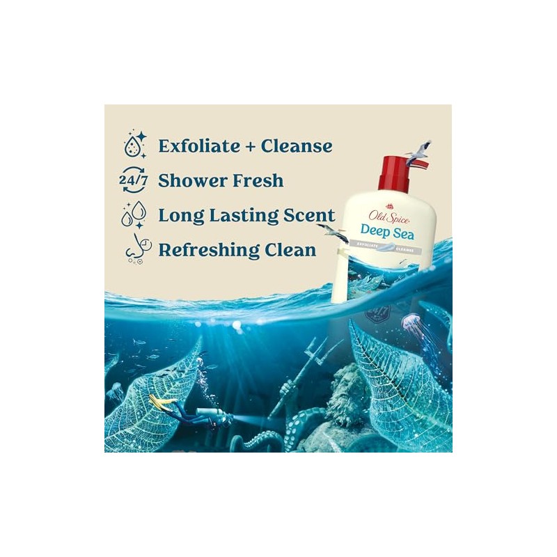 Old Spice Men's Body Wash Deep Cleanse with Deep Sea