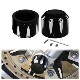 HCmotorku Motorcycle Front Axle Nut Cap Suitable for Harley Touring Electra Road Street Glide Softail Dyna Sportster from 2008 Black