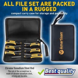 Amartisan 6-Piece Magnetic Torx Screwdrivers Set, Security Tamper Proof , Magnetic Torx Driver Star Screwdrivers Set T10 - T30 Best Choice