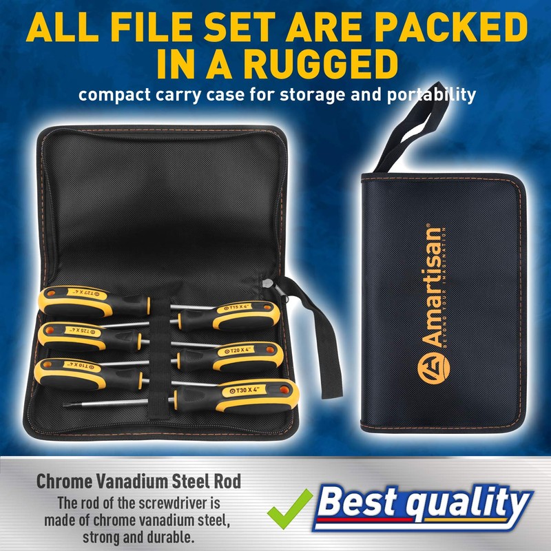 Amartisan 6-Piece Magnetic Torx Screwdrivers Set, Security Tamper Proof ,